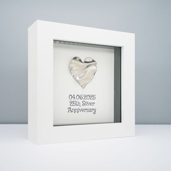 Personalised 25th Silver Anniversary Heart Frame Gift, 3 of 6