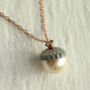 Gold Verdigris Pearl Acorn Necklace, thumbnail 10 of 10