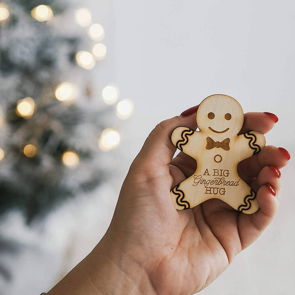 Gingerbread Man Christmas Pocket Hug And Postcard, 1 of 2