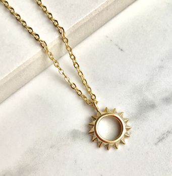 Gold Plate Sun Necklace, 2 of 2