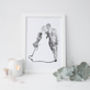 Personalised Wedding Silhouette Foil Photograph, thumbnail 4 of 7