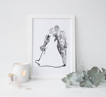 Personalised Wedding Silhouette Foil Photograph, 4 of 7