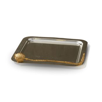 Brass Tray With Poppy Pod Detail – Silver And Gold Finish, 2 of 2