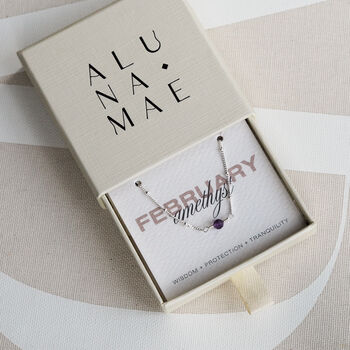 February Birthstone Amethyst Sterling Silver Necklace, 2 of 4