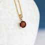 Personalised Solid 9ct Gold January Garnet Birthstone Necklace, thumbnail 1 of 10