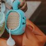 Fairtrade Crochet Baby Soft Toy Friendly Cup Of Chai Rattle, thumbnail 2 of 6
