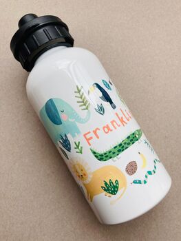 Personalised Kids Jungle Water Bottle, 4 of 4