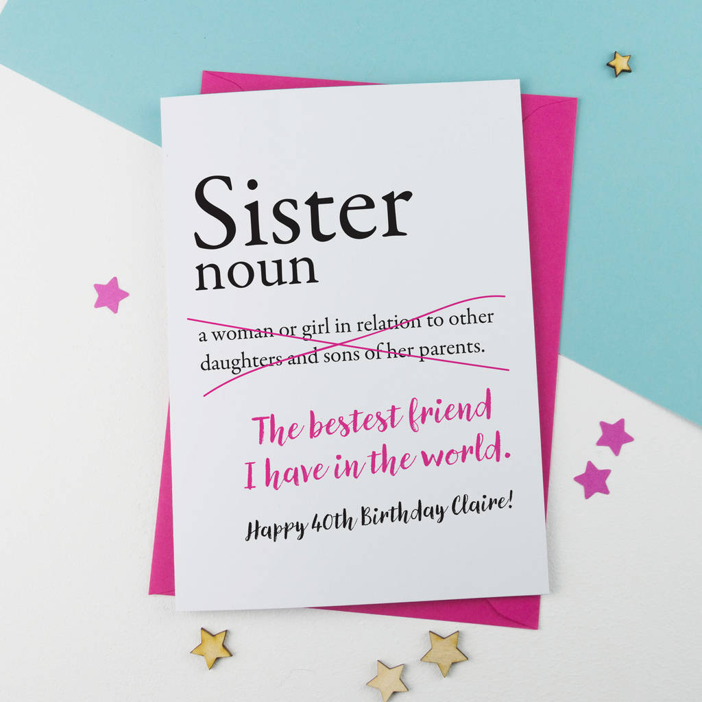 Sister Birthday Card Personalised