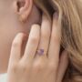 Lavender Amethyst Emerald Cut Ring In Silver And Gold Vermeil, thumbnail 7 of 12