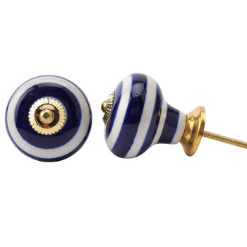 Set Of Two Ceramic Blue Circle Drawer Pulls, 2 of 2