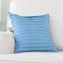 Poolside Blue Pleated Linen Cushion Cover, thumbnail 1 of 2