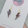 Small Rainbow Lightning Bolt Earrings, thumbnail 2 of 4