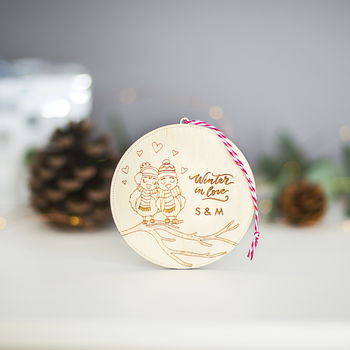 Love Winter Personalised Christmas Tree Ornament, 2 of 4