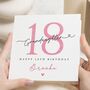 Personalised 18th Birthday Card For Granddaughter Pink, thumbnail 1 of 7