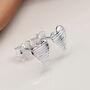 Sterling Silver Embossed Heart Stud Earrings, thumbnail 2 of 5