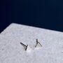 Sterling Silver Triangle Stud Earrings, thumbnail 1 of 8