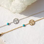 Throat Chakra Turquoise Sterling Silver / Gold Plated Bracelet, thumbnail 1 of 10