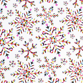 Premium Quality Vibrant Multi Coloured Snowflake Christmas Gift Wrapping Paper, 3 of 4