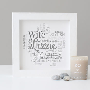 Personalised Wife Word Art Gift, 6 of 7