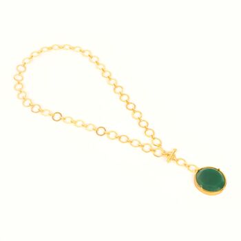 Emerald Green Crystal Pendant With Loop Chain And T Lock, 4 of 5