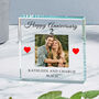 Personalised Happy Anniversary Glass Photo Token, thumbnail 1 of 6