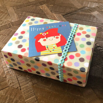 Blue Flower Girl Birthday Card, 4 of 4