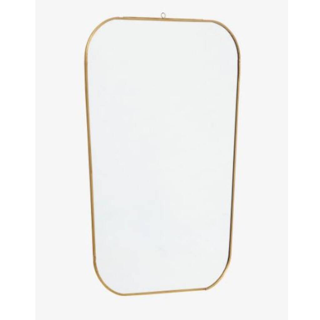 Square Mirror With Rounded Edges, Gold, 1 of 2