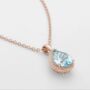 Blue Topaz 18k Rose Gold Plated Pear Drop Necklace, thumbnail 2 of 4