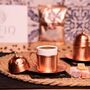 Turkish Copper Coffee Cup Set With Plates And Lids – Handmade Six Piece Gift For Two, thumbnail 3 of 9