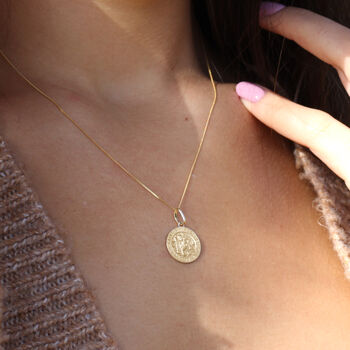 Personalised 9ct Gold St Christopher Necklace, 2 of 4