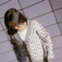 Grey Zig Zag Print Cardigan, thumbnail 4 of 7