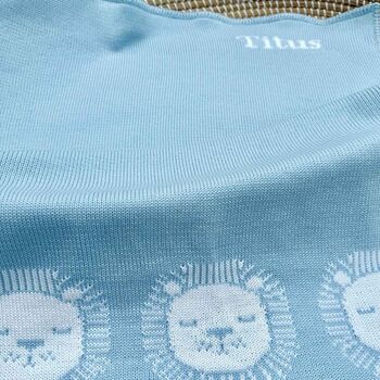 Personalised Knitted Lion Blanket, 5 of 10