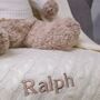 Personalised Cable Knit Cashmere Baby Blanket, thumbnail 2 of 11