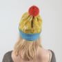 Bright Lambswool Knitted Stag Bobble Hat, thumbnail 5 of 11