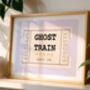 Ghost Train Ticket Halloween Art Print, thumbnail 2 of 8