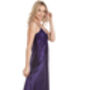 British Made Purple Long Satin Nightdress With Deep Lace Detail Ladies Size 8 To 28 UK, thumbnail 2 of 5