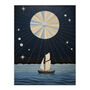 Sailing Into The Moonlight Striking Sea Wall Art Print, thumbnail 6 of 6