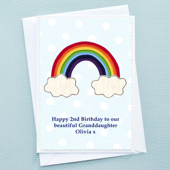 'Rainbow' Personalised Girls Birthday Card, 4 of 4