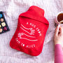Personalised Hug Hot Water Bottle Cover, thumbnail 1 of 4