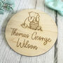 Personalised Wooden Baby Name Announcement Disc, thumbnail 6 of 7