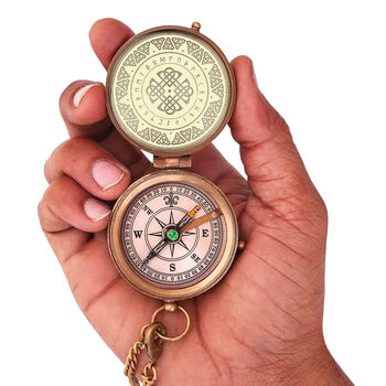 Personalised Celtic Knot Compass With Leather Case, 6 of 12