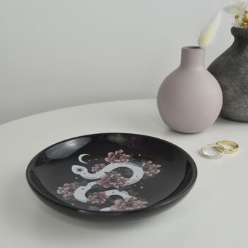 Personalised Celestial Snake And Floral Jewellery Dish, 6 of 6