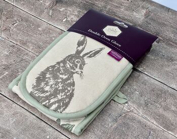 Hare Patterned Double Oven Glove, 2 of 2