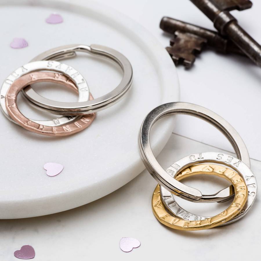 Image of Personalised Entwined Halo Keyring