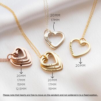 Engraved Heart Family Name Necklace, 3 of 9