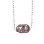 Silver Pink Baroque Pearl Necklace, thumbnail 2 of 6