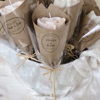 Personalised Wedding Hearts Candles Favours Party Gifts, 6 of 9