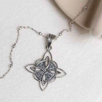 Sterling Silver Witches Knot Necklace, 6 of 9