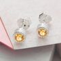 Citrine Rose Gold Plated Silver November Birthstone Necklace, thumbnail 7 of 10