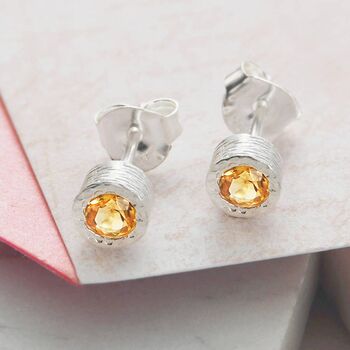 Citrine Rose Gold Plated Silver November Birthstone Necklace, 7 of 10